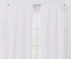 Naptime White Ruffle Blackout Rod Pocket Curtain Panel Pair, (84") -DHP Sales Store 810664680 A8