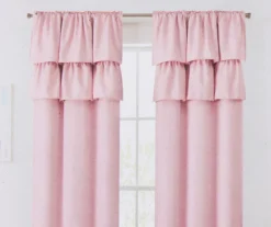 Naptime Pink Ruffle Blackout Rod Pocket Curtain Panel Pair, (84") -DHP Sales Store 810664681 A8 1