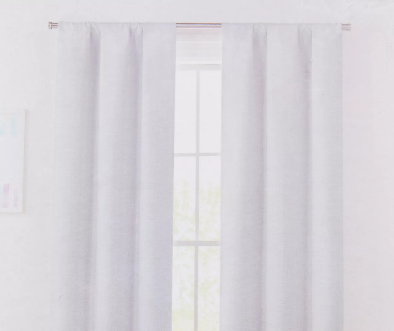 Naptime White Blackout Rod Pocket Curtain Panel Pair, (84") 4 Naptime White Blackout Rod Pocket Curtain Panel Pair, (84") - Image 2