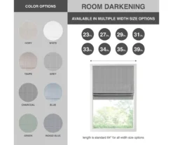Paxton Room-Darkening Cordless Roman Shade -DHP Sales Store 810676412 810676410 810676408 810676393 810676395 810676397 810676399 810676409 D6 8