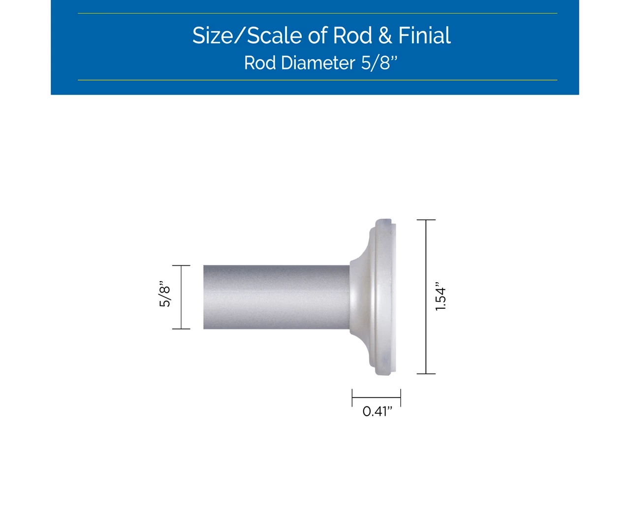 Sun Zero 5/8" Adjustable Tension Curtain Rod, (28"-60") 13 Sun Zero 5/8" Adjustable Tension Curtain Rod, (28"-60") - Image 11