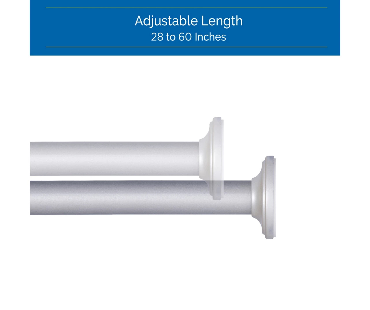 Sun Zero 5/8" Adjustable Tension Curtain Rod, (28"-60") 14 Sun Zero 5/8" Adjustable Tension Curtain Rod, (28"-60") - Image 12
