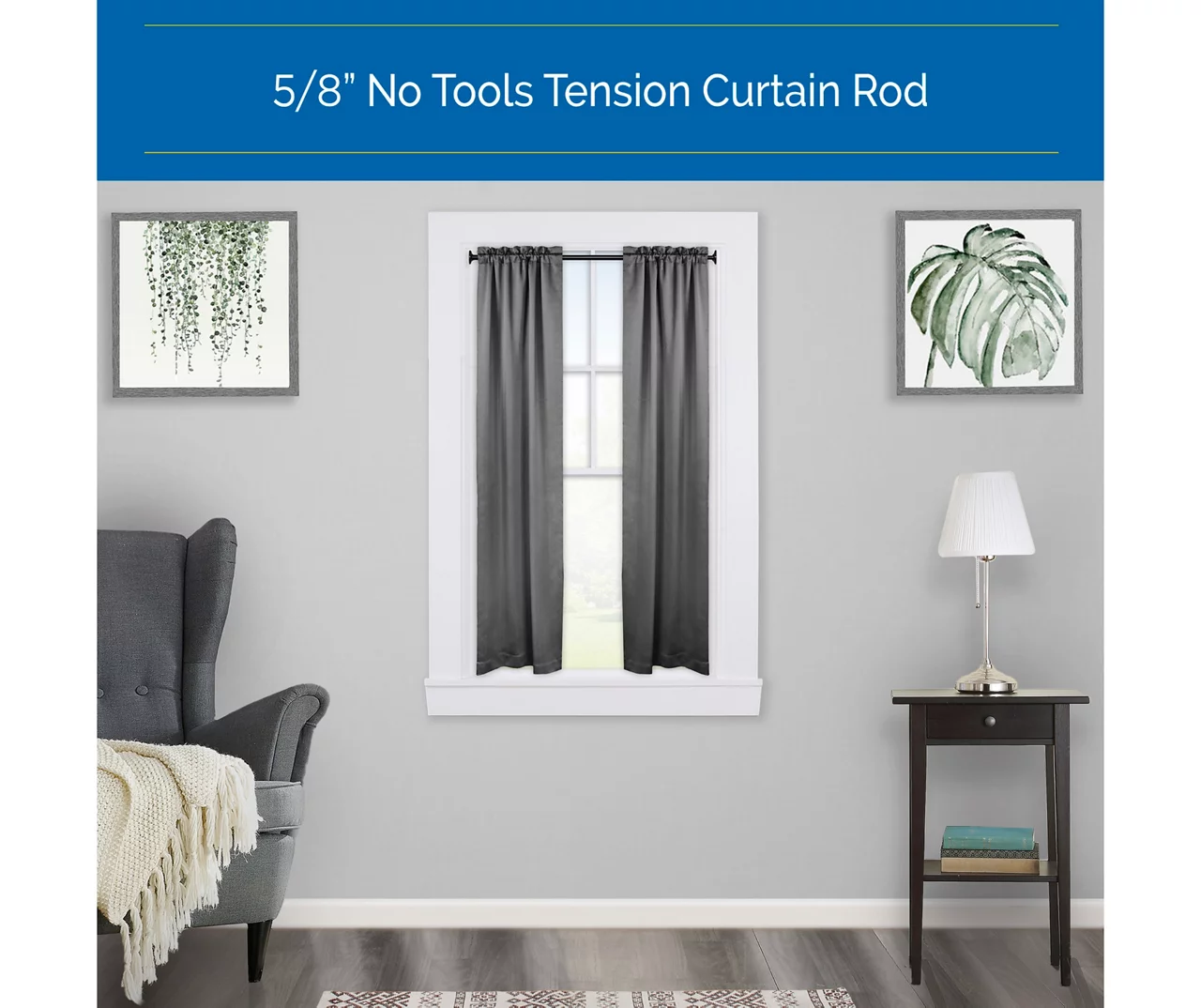 Sun Zero 5/8" Adjustable Tension Curtain Rod, (28"-60") 5 Sun Zero 5/8" Adjustable Tension Curtain Rod, (28"-60") - Image 3