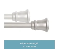 Trumpet Brushed Nickel 1" Adjustable Curtain Rod, (30"-84") 11 Trumpet Brushed Nickel 1" Adjustable Curtain Rod, (30"-84") -DHP Sales Store 810679557 A0 03
