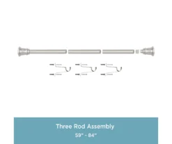 Trumpet Brushed Nickel 1" Adjustable Curtain Rod, (30"-84") 14 Trumpet Brushed Nickel 1" Adjustable Curtain Rod, (30"-84") -DHP Sales Store 810679557 A0 06