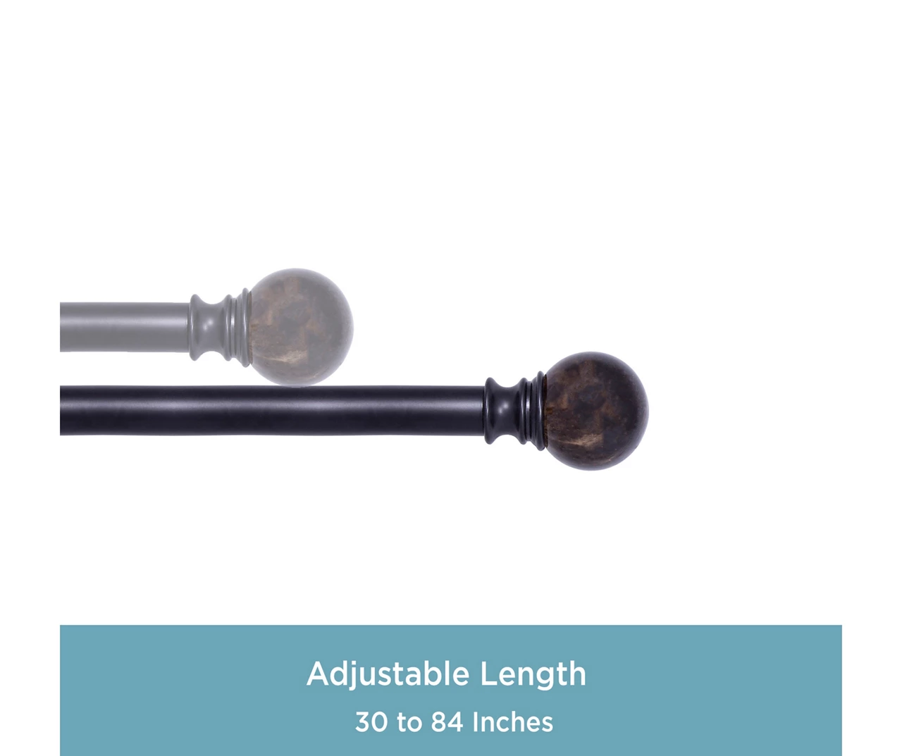 Kenney Marble 1" Adjustable Curtain Rod 6 Kenney Marble 1" Adjustable Curtain Rod - Image 4