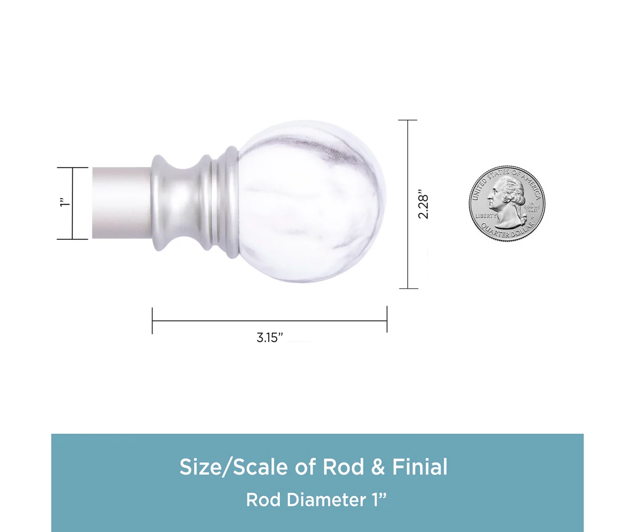 Kenney Marble 1" Adjustable Curtain Rod 14 Kenney Marble 1" Adjustable Curtain Rod - Image 12