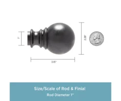 Layla Black 1" Adjustable Double Curtain Rod, (30"-84") -DHP Sales Store 810679565 A0 03