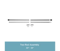 Layla Black 1" Adjustable Double Curtain Rod, (30"-84") -DHP Sales Store 810679565 A0 05