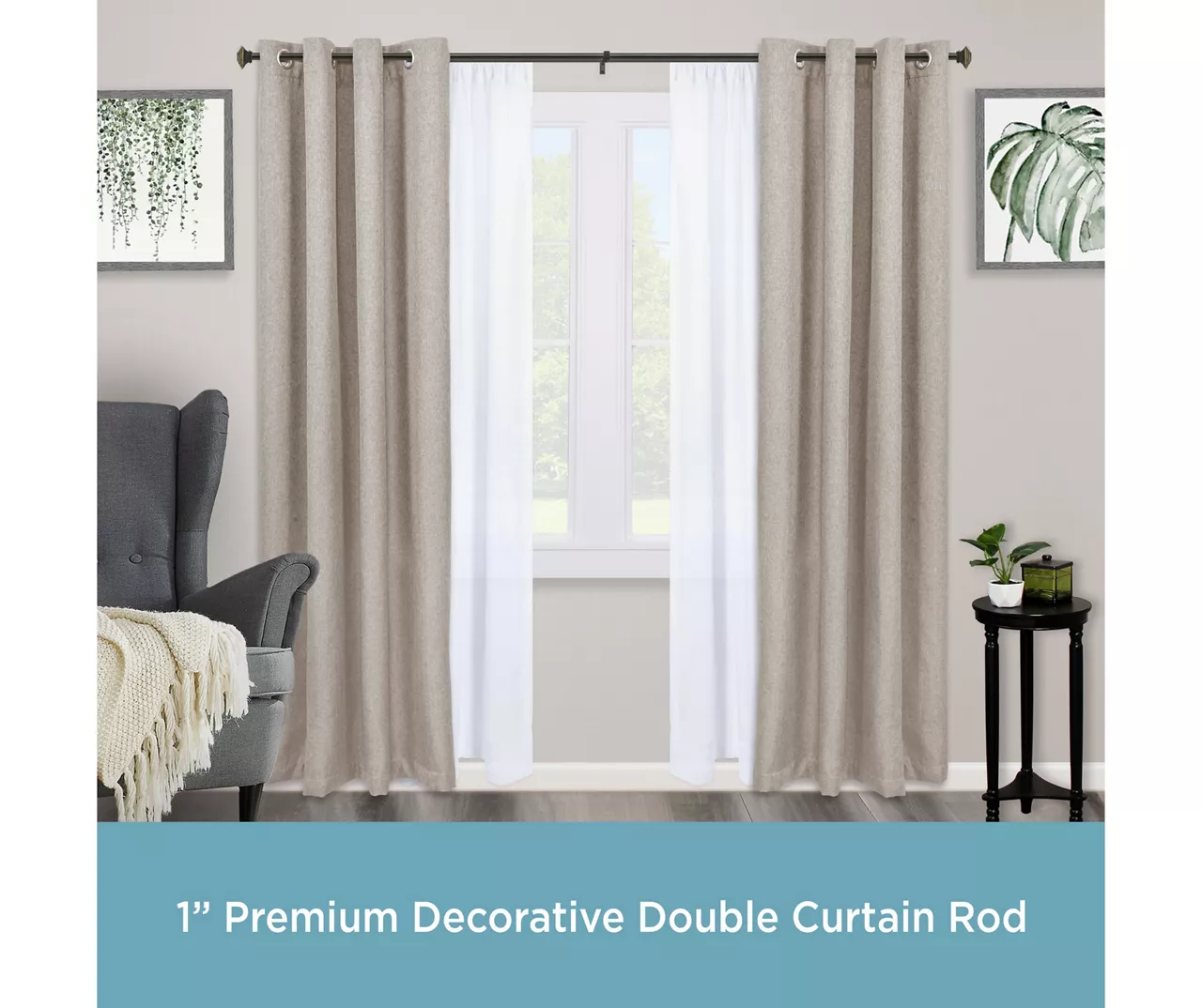 Kenney Mission 1" Adjustable Double Curtain Rod 9 Kenney Mission 1" Adjustable Double Curtain Rod - Image 7