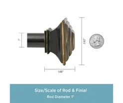 Kenney Mission 1" Adjustable Double Curtain Rod 19 Kenney Mission 1" Adjustable Double Curtain Rod -DHP Sales Store 810679570 A0 03