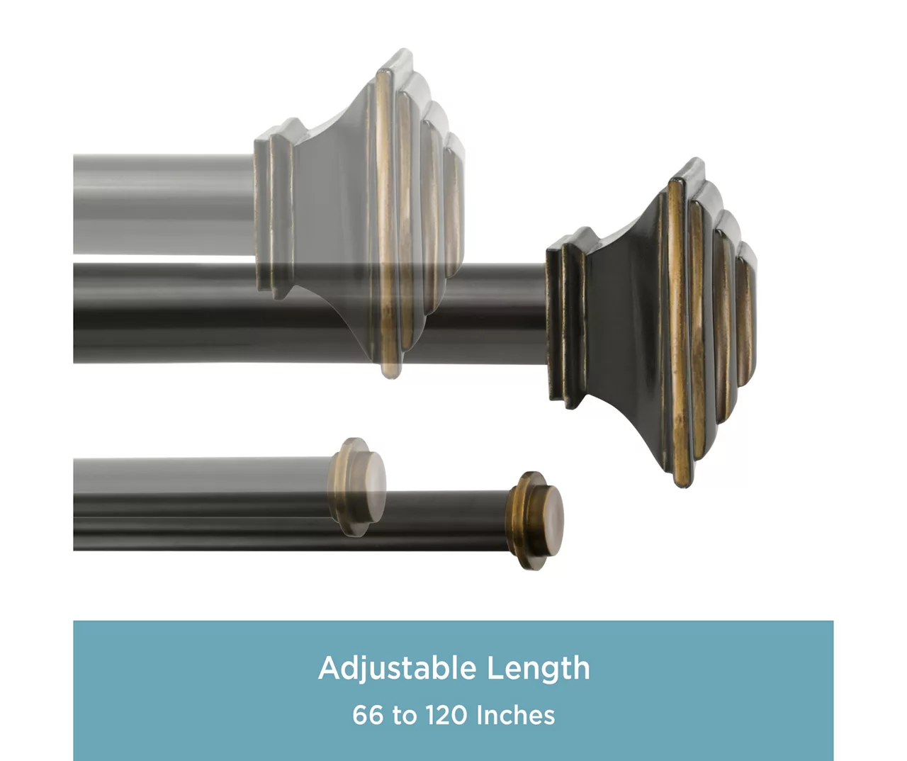 Kenney Mission 1" Adjustable Double Curtain Rod 11 Kenney Mission 1" Adjustable Double Curtain Rod - Image 9