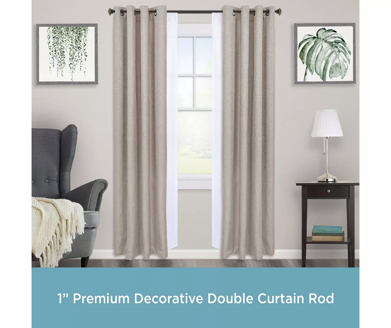 Kenney Mission 1" Adjustable Double Curtain Rod 5 Kenney Mission 1" Adjustable Double Curtain Rod - Image 3