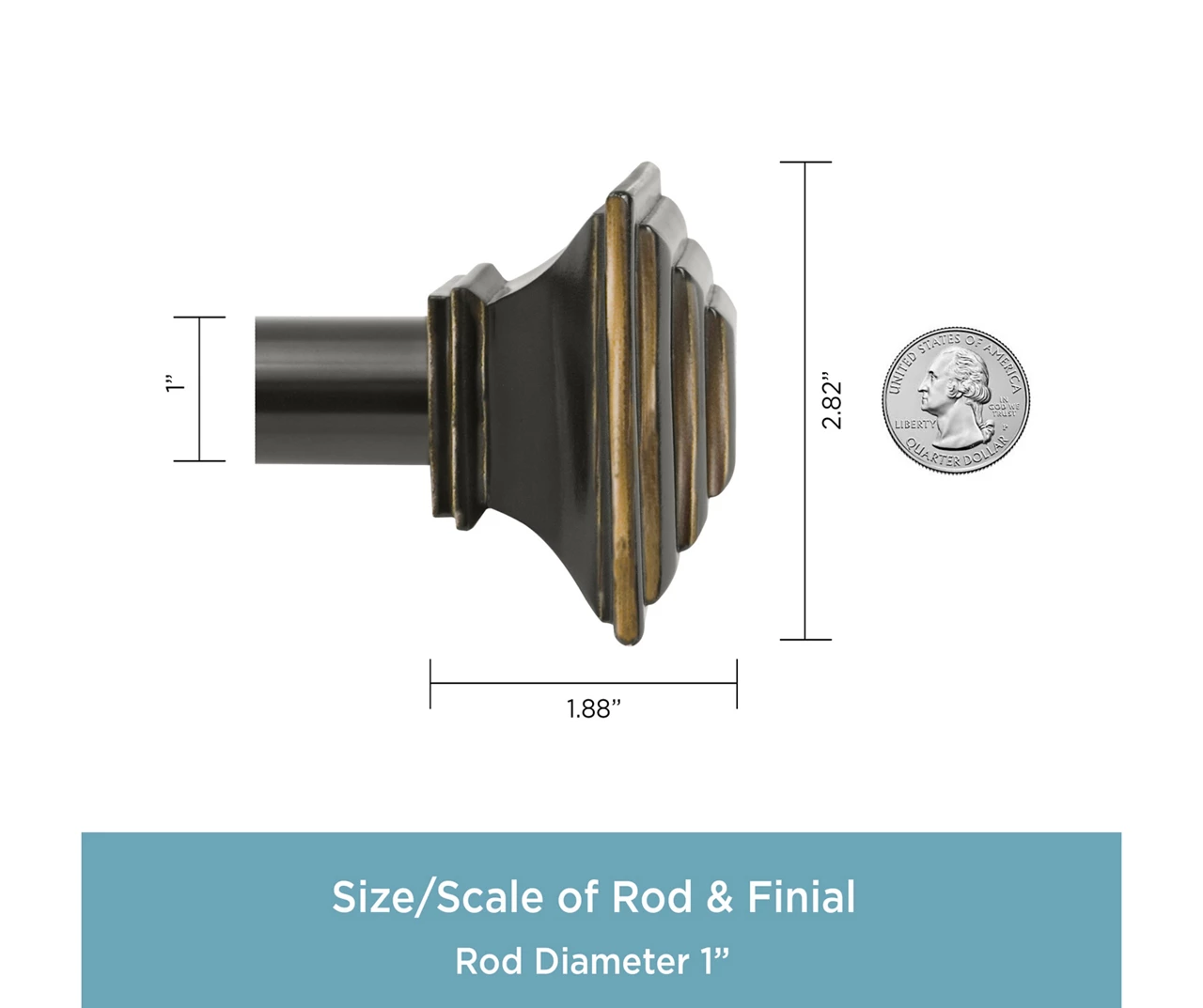 Kenney Mission 1" Adjustable Double Curtain Rod 6 Kenney Mission 1" Adjustable Double Curtain Rod - Image 4