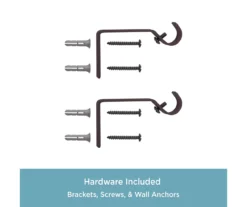 Lenon Weathered Brown 5/8" Adjustable Curtain Rod, (28"-48") -DHP Sales Store 810679593 A0 05