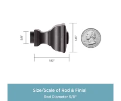 Mavis Matte Black 5/8" Adjustable Curtain Rod, (28"-48") -DHP Sales Store 810679594 A0 03