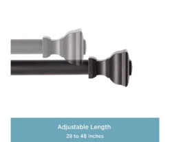 Mavis Matte Black 5/8" Adjustable Curtain Rod, (28"-48") -DHP Sales Store 810679594 A0 04