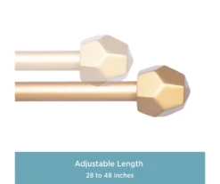 River Burnished Brass Petite Cafe 1/2" Adjustable Curtain Rod, (28"-48") -DHP Sales Store 810679597 A0 04