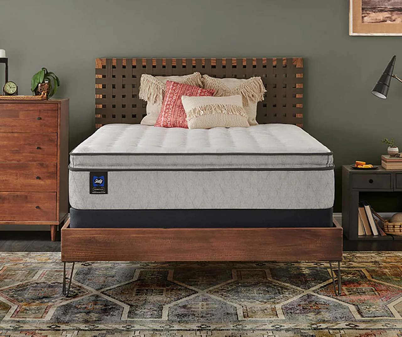 Sealy Dean California King Euro Pillow Top Mattress & Low Profile Box Spring Set 3 Sealy Dean California King Euro Pillow Top Mattress & Low Profile Box Spring Set