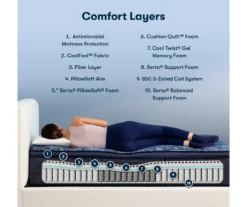 Serta Perfect Sleeper Oasis Sleep 14.5" California King Medium Pillow Top Mattress & Box Spring Set -DHP Sales Store combo980011 6