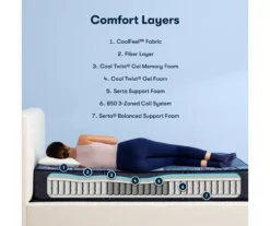 Serta Perfect Sleeper Pacific Peace Hybrid 12" Twin Firm Mattress & Low Profile Box Spring Set -DHP Sales Store combo980038 2