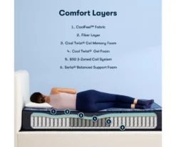 Serta Perfect Sleeper Pacific Peace Hybrid 12" Twin Medium Mattress & Low Profile Box Spring Set 16 Serta Perfect Sleeper Pacific Peace Hybrid 12" Twin Medium Mattress & Low Profile Box Spring Set -DHP Sales Store combo980050 2