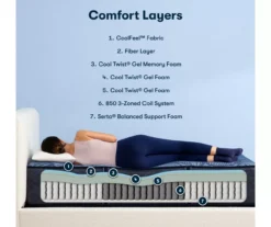 Serta Perfect Sleeper Radiant Rest Hybrid 14" California King Plush Mattress & Box Spring Set -DHP Sales Store combo980071 2