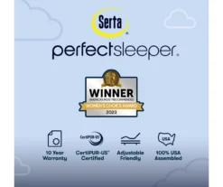 Serta Perfect Sleeper Oasis Sleep 13.25" California King Plush Mattress & Low Profile Box Spring Set -DHP Sales Store combo980084 10